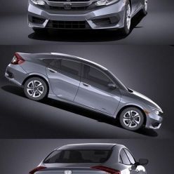 3D model Honda Civic Sedan LX 2017