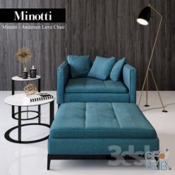 3D model Minotti Andersen Love Chair