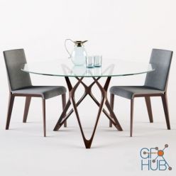 3D model Circe table, Aisha chair by Porada