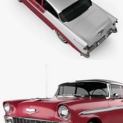 3D model Chevrolet Bel Air hardtop 1956 car