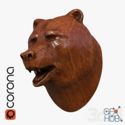 3D model Bear head wooden