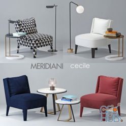 3D model Cecile armchair by Meridiani