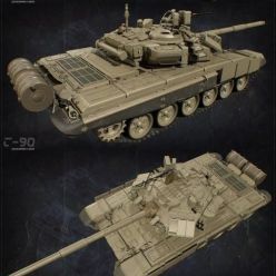 3D model T-90 Tank PBR