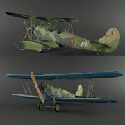 3D model Biplane Po-2
