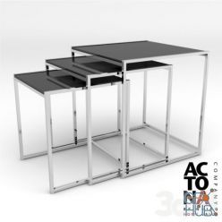 3D model Actona Cross 3 coffee table set