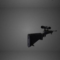 3D model Silenced Sniper Rifle (Gameready, Rigged)