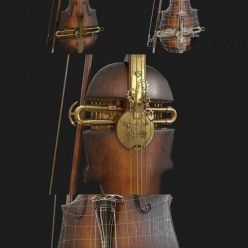 3D model Steampunk Violin 3D Low-Poly