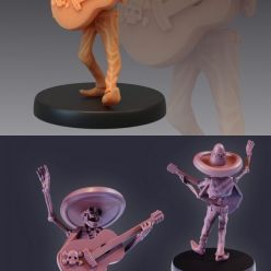 3D model Skeleton Musician Guitar