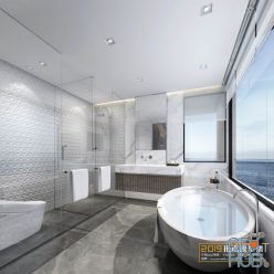 3D model Modern bathroom interior 048