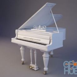 3D model White classic piano