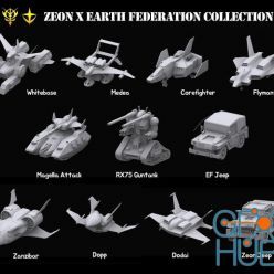 3D model CGtrader – Gundam Zeon X Earth Federation 3D-Models Bundle