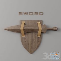 3D model Wood Sword Decor