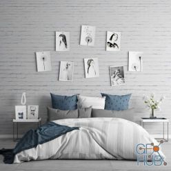 3D model Bedroom set with photos