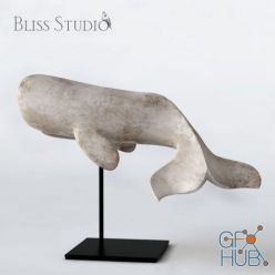 3D model White whale on stand by Bliss Studio