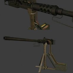 3D model 50 Cal M2 Machinegun PBR