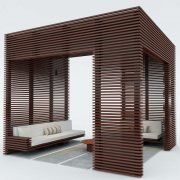 3D model Wooden pergola for exterior