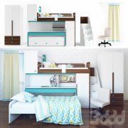 3D model Bed with wardrobe NewJoy Tower Land