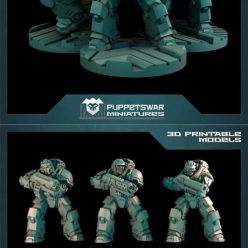 3D model Puppetswar Miniatures - Prime Gunners – 3D Print