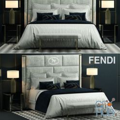 3D model Montgomery bed by Fendi Casa
