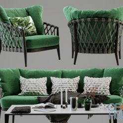 3D model Sofa and chair Erica by B&B Italia