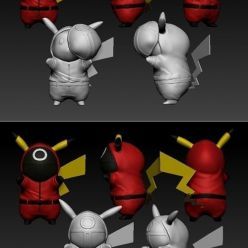 3D model Pokemon Squid game pikachu 3 poses – 3D Print