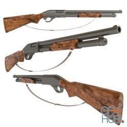3D model Shotgun Remington M870 Hi-Poly