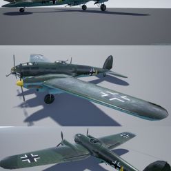 3D model Heinkel 111 VR AR low-poly (PBR)
