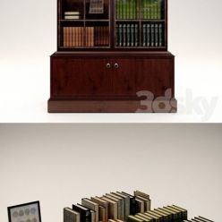 3D model Baker China Cabinet and books (max 2015, fbx)