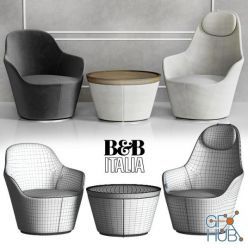 3D model Harbor armchair by B&B Italia