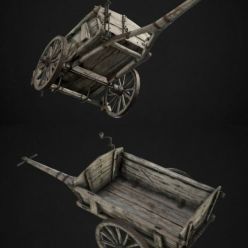3D model Wooden Cart PBR