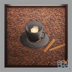 3D model Decorative panel with coffee