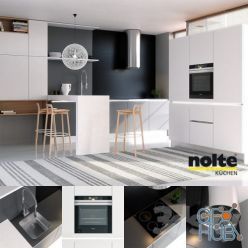 3D model Kitchen set NOLTE Glas Tec Satin + Sigma