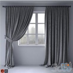3D model Curtains 03 (5 colours)