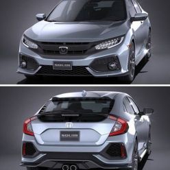 3D model Honda Civic Hatchback 2017 car