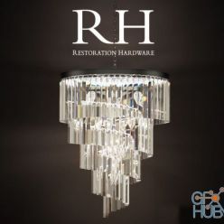3D model Glass chandelier HELIX 26 Restoration Hardware