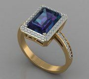 3D model Ring with rectangular stone