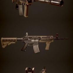 3D model M4 Assault Rifle PBR
