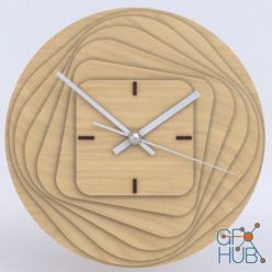 3D model Wooden multilayer clock