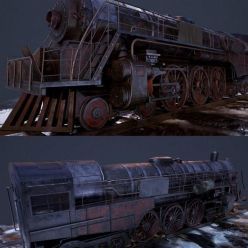 3D model Post apocalyptic Berkshire Steam Locomotive PBR