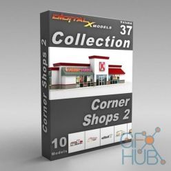 3D model DigitalXModels – Volume 37 – Corner Shops 2