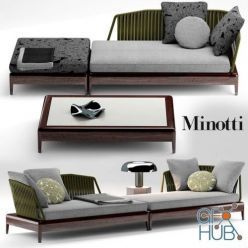 3D model Sofa Indiana by Minotti