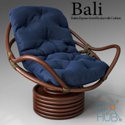 3D model Bali Rattan Papasan Swivel Rocker