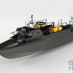 3D model Сombat boat Hi-Poly