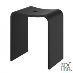 3D model Black Stone Shower Stool by Decor Walther