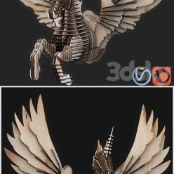 3D model Pegasus’s head is a unicorn