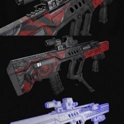3D model Tar 21 Concept Rifle Art PBR