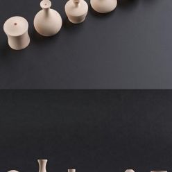 3D model Wooden Flower Vase Collection