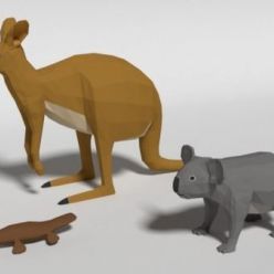 3D model CGTrader – Low Poly Cartoon Australian Animals Pack 3D Model Collection