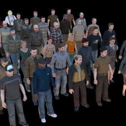 3D model Lo-Poly people PBR