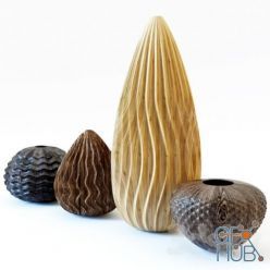 3D model Wooden decorative set